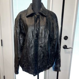 Black leather jacket